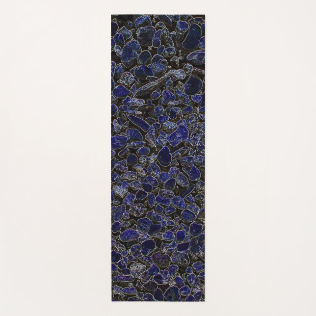 Esterilla De Yoga Piedras azules de zafiro con brillo (Anverso)