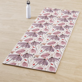 Esterilla De Yoga Pink And Purple Flowers Floral Pattern Yogamat