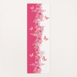 Esterilla De Yoga Pink Floral Butterfly