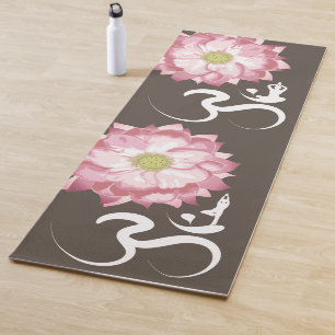 Esterilla De Yoga Pink Lotus Flor Yoga & Zen Calligraphy Om Aum