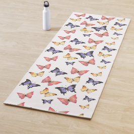 Esterilla De Yoga Pink Purple Butterflies