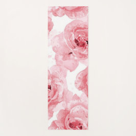 Esterilla De Yoga Pink Roses Watercolor Floral Blush Botanical