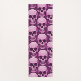 Esterilla De Yoga Pink Skull Pattern – Bold Repeating Design