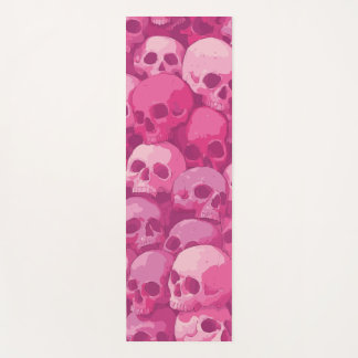 Esterilla De Yoga Pink Skull Pattern Pop Art Illustration
