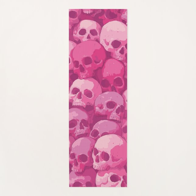 Esterilla De Yoga Pink Skull Pattern Pop Art Illustration (Anverso)