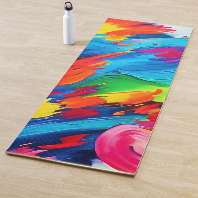 Esterilla De Yoga Pintado alegre de explosión de color (In situ)