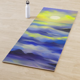 Esterilla De Yoga Pintado de olas de mar azul oscuro bajo el sol