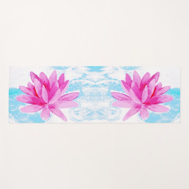 Esterilla De Yoga Pintado pacífico De Flores Rosa Lotus (Anverso (horizontal))