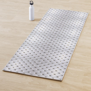 Esterilla De Yoga Pintuck luce blanco y dorado elegante