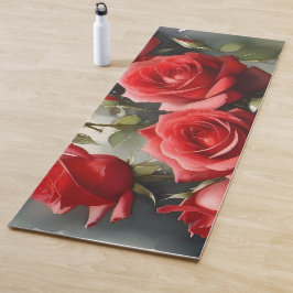 Esterilla De Yoga pintura de acuarela de rosas rojas bonitos