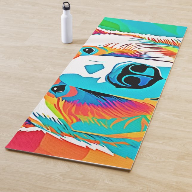 Esterilla De Yoga Pintura de la cabeza del oso vibrante (In situ)