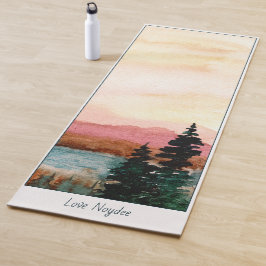 Esterilla De Yoga Pintura de paisaje al acuarela, Tu Nombre