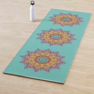 Esterilla De Yoga Pintura manual de la cara 1 del reloj de Mandala