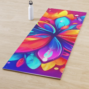 Esterilla De Yoga Pintura psicodélica de flores