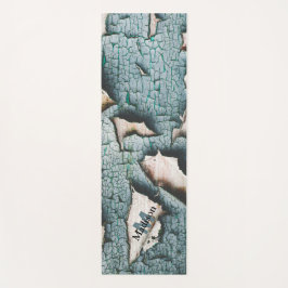 Esterilla De Yoga Pintura verde azul antiguo rústico madera Monogram