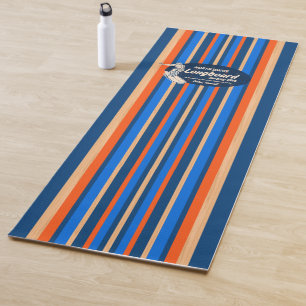 Esterilla De Yoga Pipeline Surfboard Hawaii Striped Royal Blue