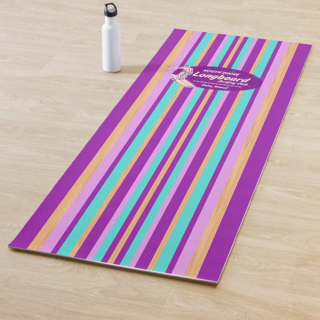 Esterilla De Yoga Pipeline Surfboard Hawaii Striped Violet (In situ)