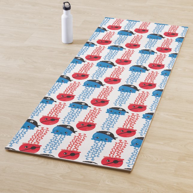 Esterilla De Yoga Pirate Jellyfish, Patrón de medusas, animales mari (In situ)