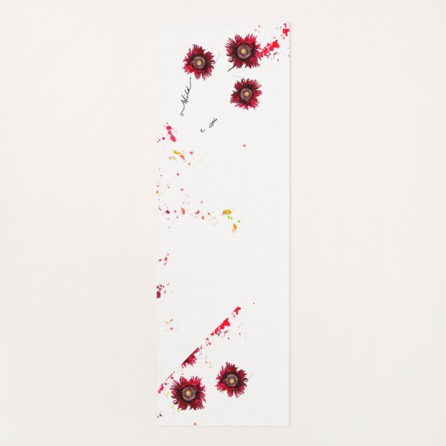 Esterilla De Yoga Placa de pintura y amapola roja de espíritu libre  (Anverso)