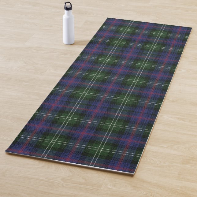 Esterilla De Yoga Plaid Clan Sutherland Purple Black Check Tartán (In situ)