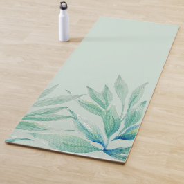 Esterilla De Yoga Plantas Modernas del Océano Azul Acuarela