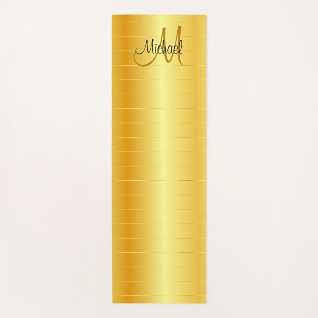 Esterilla De Yoga Plantilla Monogramada Faux Gold Elegant Moderno (Anverso)