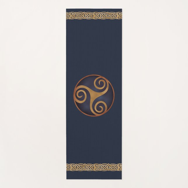 Esterilla De Yoga Plantilla Personalizado de Triskelion Celta (Azul) (Anverso)