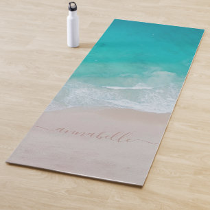 Esterilla De Yoga playa de arena tropical meditación oceánica person