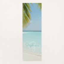 Playa Tropical Monogramada Elegante Palm Tree