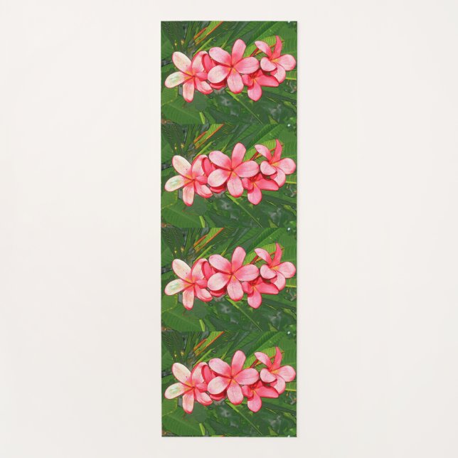 Esterilla De Yoga Plumerias rosadas (Anverso)
