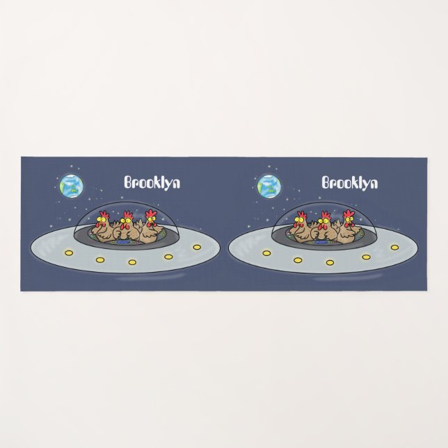 Esterilla De Yoga Pollos divertidos en el ilustracion del personaliz (Anverso (horizontal))