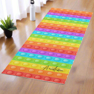 Esterilla De Yoga Pop-it con su nombre coloridos Pilates Stretch