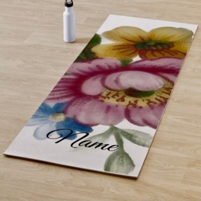 Esterilla De Yoga Porcelain Inspired Floral (Enjoy the beauty and elegance of this floral yoga mat. 
)