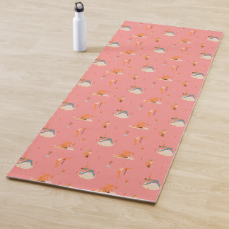 Esterilla De Yoga Posturas de Rutina de Yoga Estiramientos Rosa