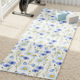 Esterilla De Yoga Prado de flores silvestres azules