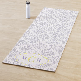 Esterilla De Yoga Preppy Azul Francés Blanco Amarillo Blanco Enrejad