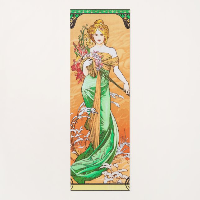 Esterilla De Yoga Primavera, Alphonse Mucha (Anverso)