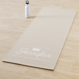 Esterilla De Yoga Princesa Beige de Pilates Entrenamiento Gimnasio