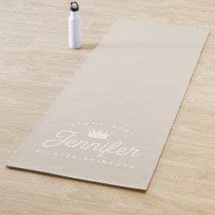 Esterilla De Yoga Princesa Beige de Pilates Entrenamiento Gimnasio