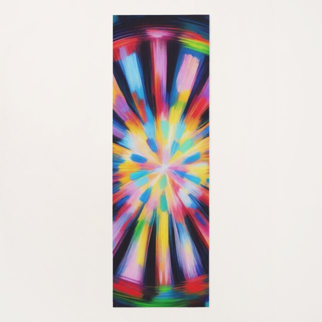 Esterilla De Yoga Prismatic Radiance: Abstract Sunburst Radio Waves  (Reverso)