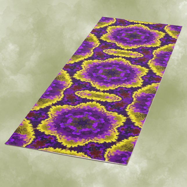 Esterilla De Yoga Psicodelia Mandala Flor Amarillo y Púrpura (Subido por el creador)