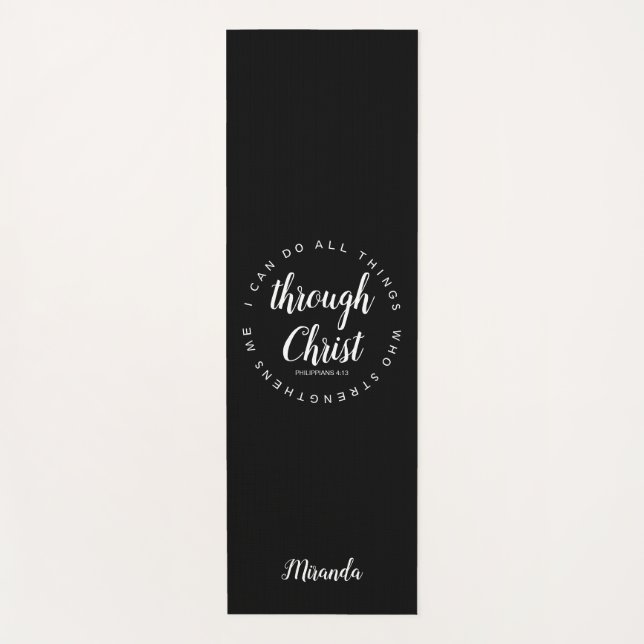 Esterilla De Yoga Puedo Hacer Todas Las Cosas A Través De Cristo Neg (Anverso)