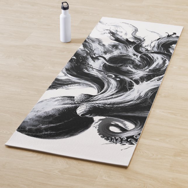 Esterilla De Yoga Pulpo Kraken de fluido de tinta abstracta (In situ)