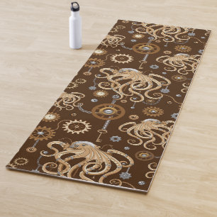 Esterilla De Yoga Pulpo Steampunk Retro Fantasía Mecánica