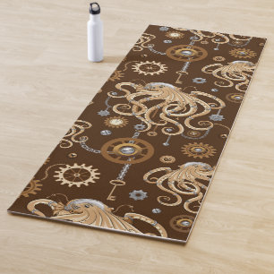 Esterilla De Yoga Pulpo Steampunk Retro Fantasía Mecánica