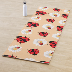 Esterilla De Yoga Punto de polka rojo lindo Ladybug Daisy flor veran
