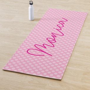 Esterilla De Yoga Punto de polka rosa claro personalizado
