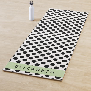 Esterilla De Yoga Puntos de Polka blancos y negros, punteados, tu no