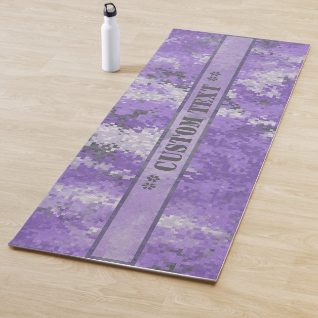 Esterilla De Yoga Purple Digi Camo con Personalizado Textos (In situ)