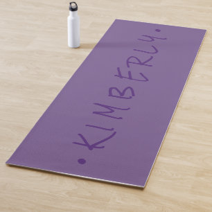 Esterilla De Yoga Purple Simple Casual Handwriter Name